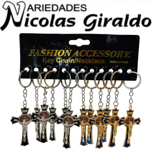 [PT27936] Llavero cruz metal pqt x12 