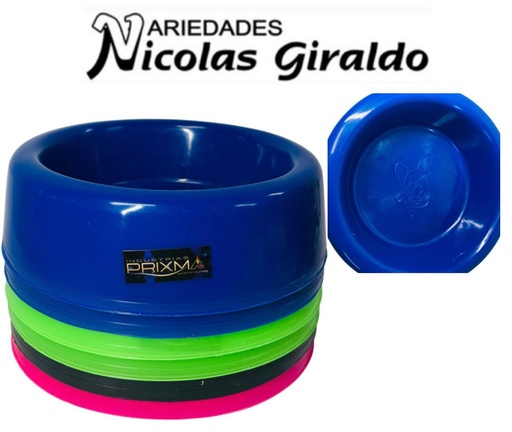 [IP003] Comedero mascota redondo plastico grande PQT X6 