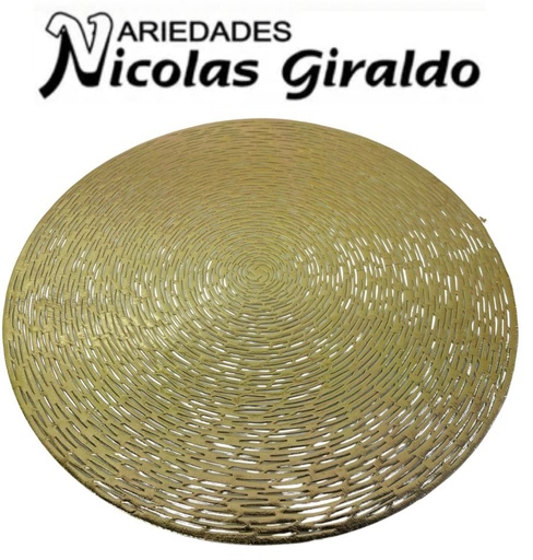 [SLT3849] Individual mesa fino redondo x6 dorado  