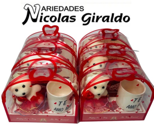 [PTQ2051] Regalo mini pocillo y oso en acetato cj x6