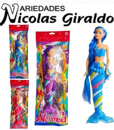 [CA4062] Muñeca sirena en bolsa con accesorios  