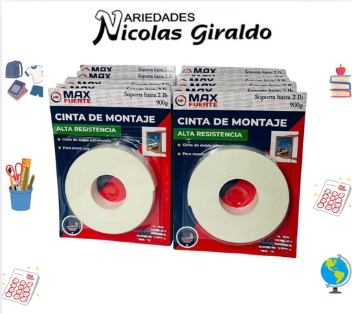 [MF18MM-2.8M] Cinta doble faz grande max fuerte PQT X12 