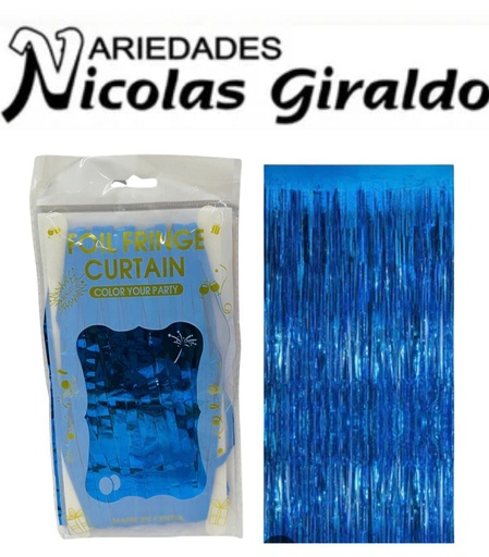 [1363-3] Cortina fiesta brillante 2x1 azul oscura (233S-BV)