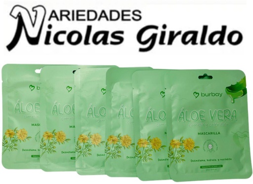 [B-101] Mascarilla en velo aloe vera PQTX12 