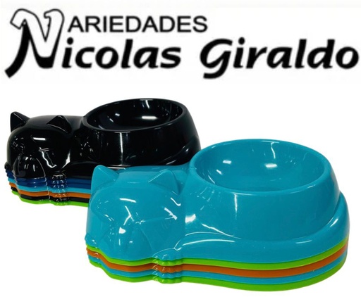 [GEM-141] Comedero mascota figura gato completo pequeño PQT X12
