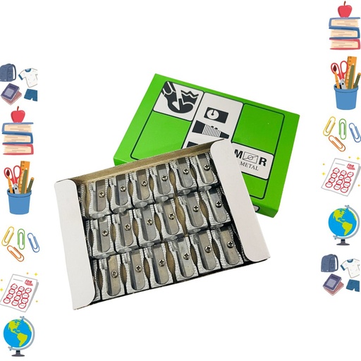 [A1002-M] Sacapuntas metal caja verde caja x24 