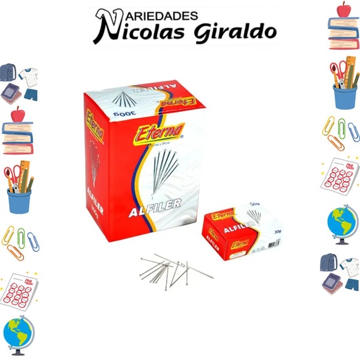 [ET815] Alfiler eterna 2,8cm 30gramos caja x10