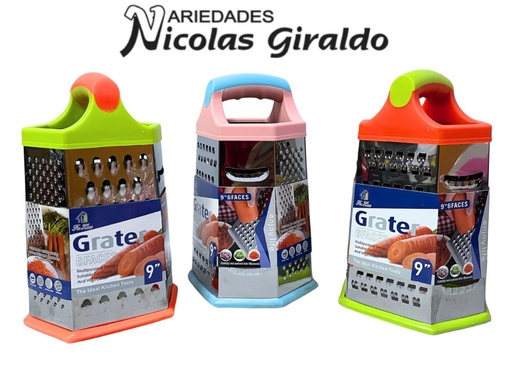 [YNC125-014] Rallador 6 caras metal fino grande 21CM 
