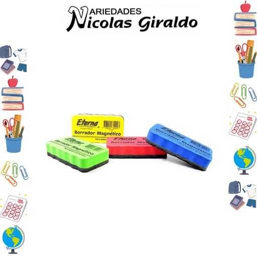 [ET255] Borrador de tablero iman paquete x12