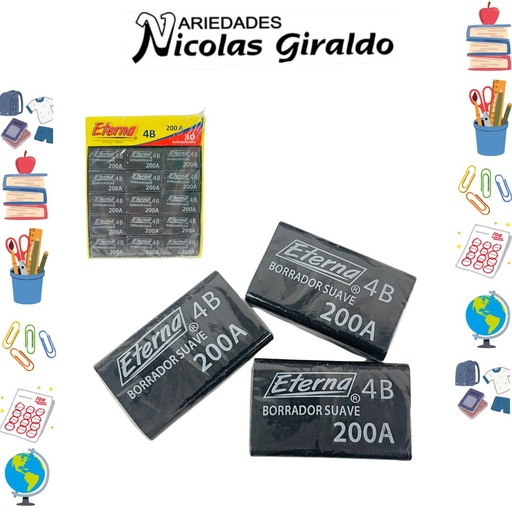 [ET113] Borrador miga de pan negro x30 eterna