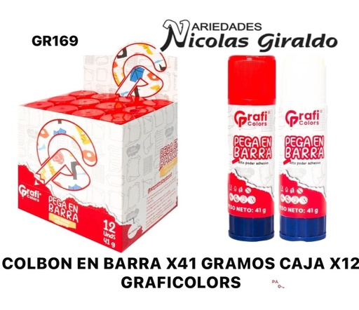 [GR169] Colbon en barra x41 gramos caja x12 graficolors