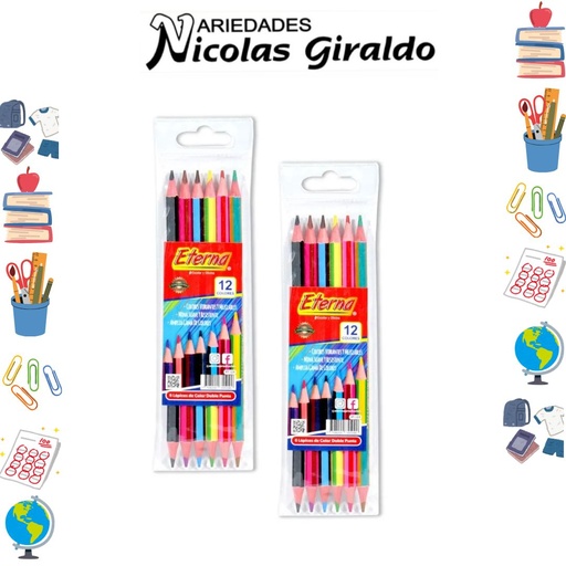 [ET123] Color eterna doble punta x 6 economico