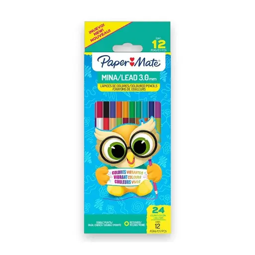 [2209346] Color paper mate largo mina delgada doble punta x12 piezas