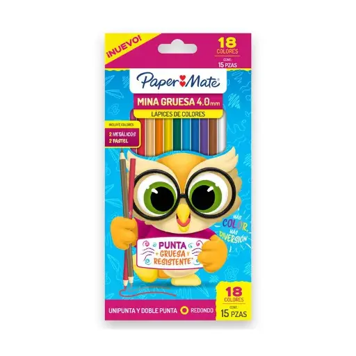 [2182618] Color paper mate mina gruesa 15 piezas 18 colores