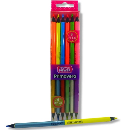 [P229] Color primavera metal y fluorescente doble punta x6