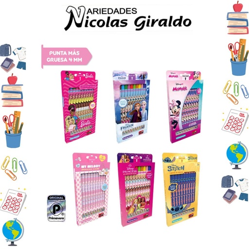 [P599] Color primavera personajes niña x12