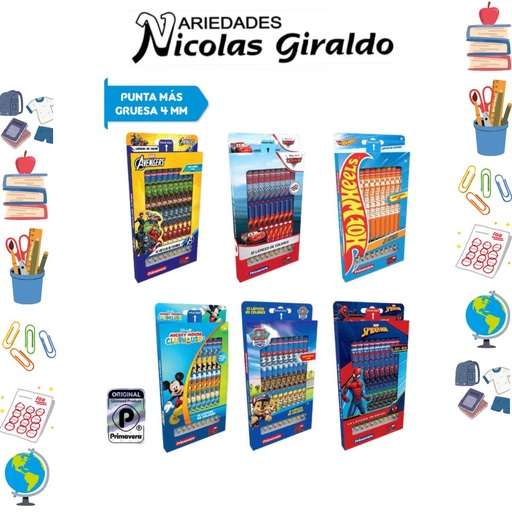 [P721] Color primavera personajes niño x12