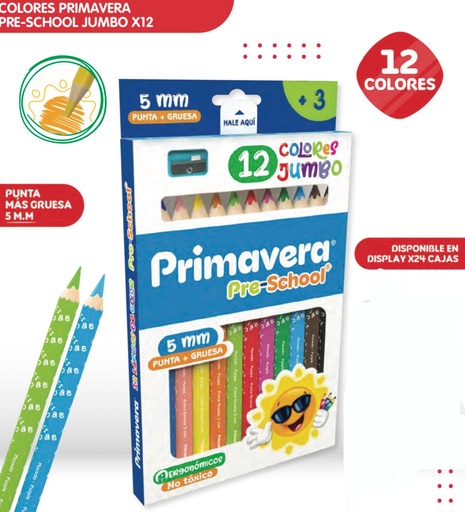 [P1939] Color primavera pre-school jumbo x12