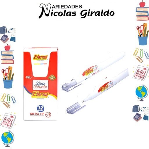 [ET105] Corrector eterna 8 ml blanco caja x12 