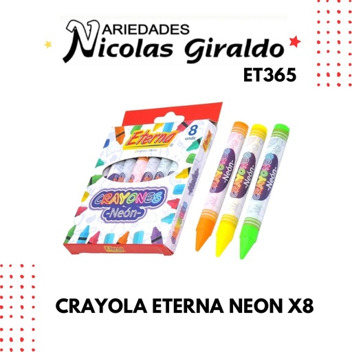 [ET365] Crayola eterna neon x8