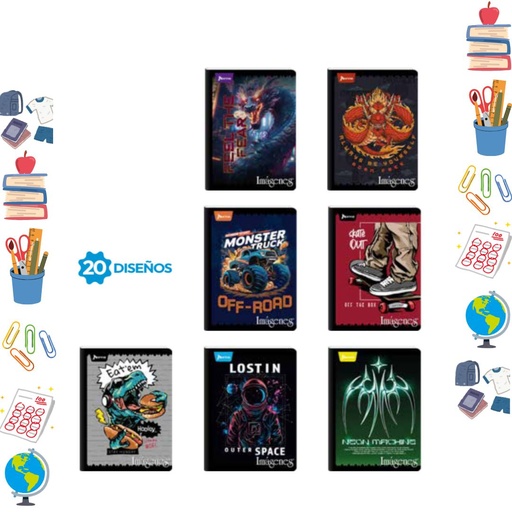 [551537] Cuaderno norma cosido economico 100H  cuadro masculino