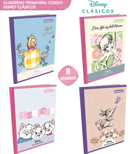 [P1873] Cuaderno cosido primavera 100H cuadros disney