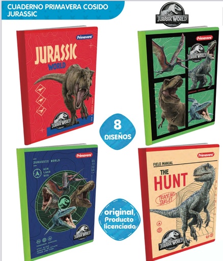 [P3155] Cuaderno cosido primavera 100H cuadros jurasic