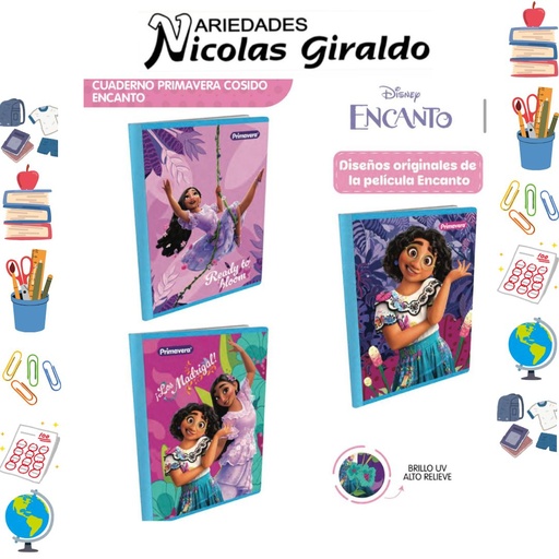 [P3074] Cuaderno cosido primavera 100H raya encanto