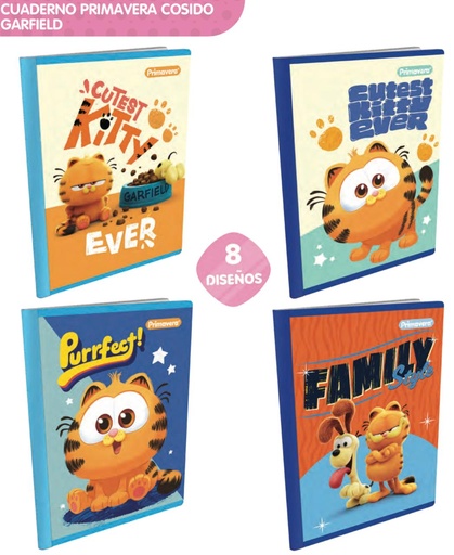 [P3884] Cuaderno cosido prim. 100 H raya garfirld