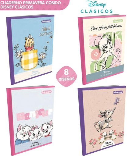 [P1874] Cuaderno cosido primavera 100H rayas clasicos disney
