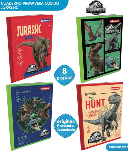 [P3156] Cuaderno cosido primavera 100H rayas jurasic