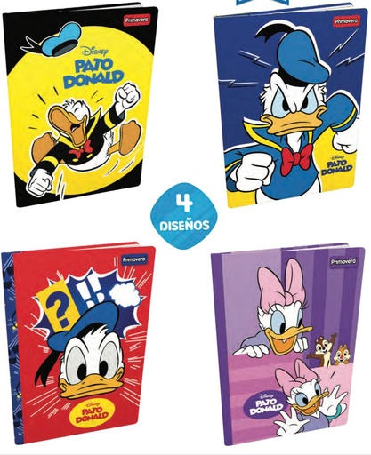 [P3787] Cuaderno cosido primavera pasta dura 100H cuadro donald