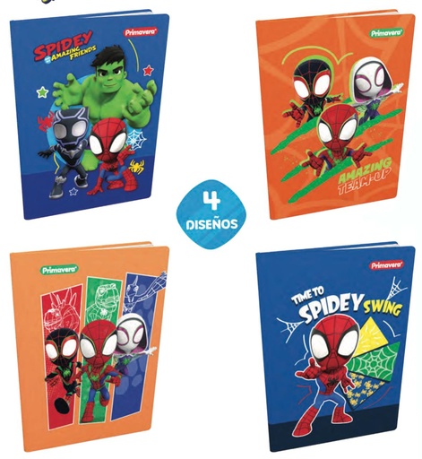 [P3885] Cuaderno cosido primavera pasta dura 100H cuadro spidey