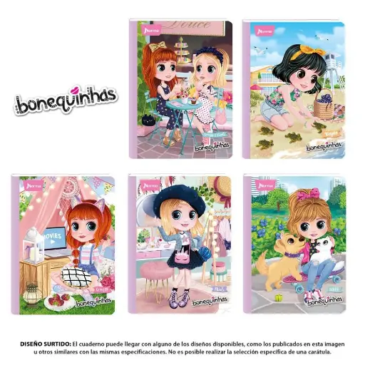 [553807] Cuaderno norma gama media bonequinhas 100H cuadro