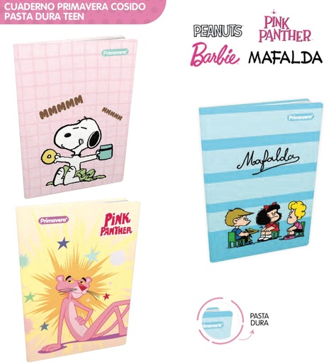[P1531] Cuaderno cosido primavera pasta dura 100H cuadros mujer