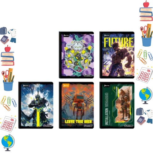 [557434] Cuaderno sumer sticker cosido 100H masculino raya