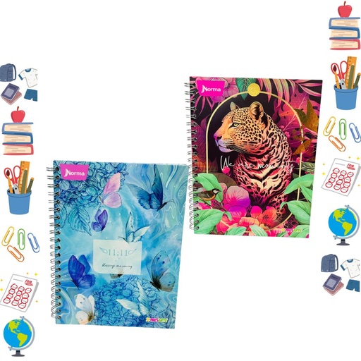 [558917] Cuaderno xpresarte argollado grande dura book femenino raya