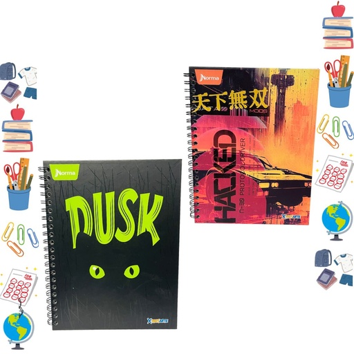 [558921] Cuaderno xpresarte argollado grande dura book masculino raya