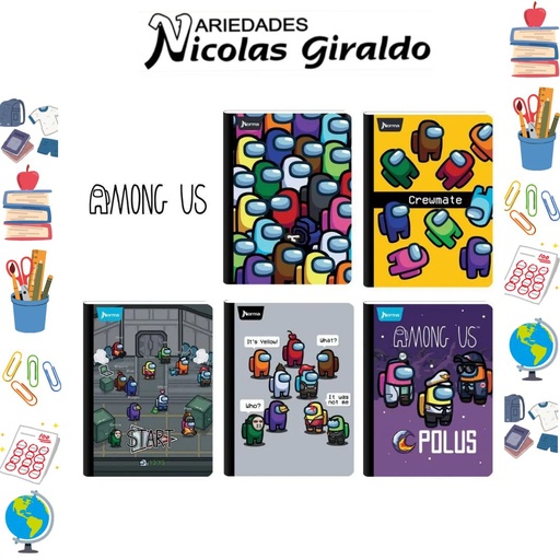 [566545] Cuaderno xpresarte cosido licencia 100H raya among us