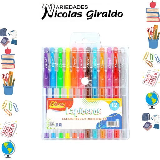 [ET520] Lapicero Mirella y neon x12