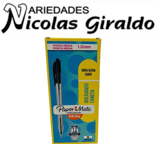 [LA3568] Lapicero kilometrico retractil negro 1.0 x12