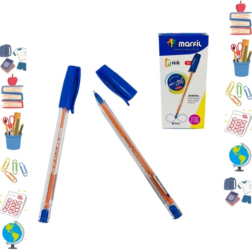 [144314] Lapicero marfil tapa azul .7 x12