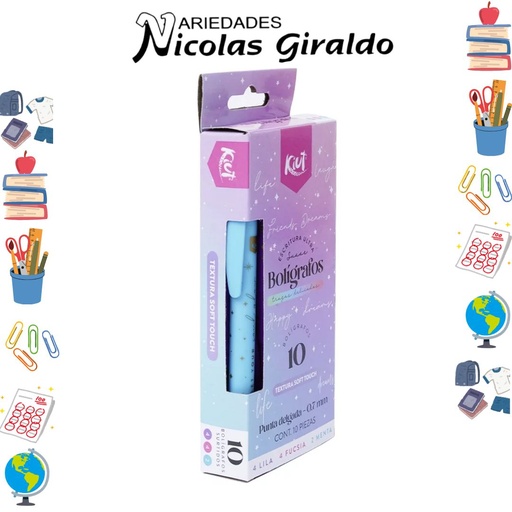 [572103] Lapicero norma kiut colores surtido x10