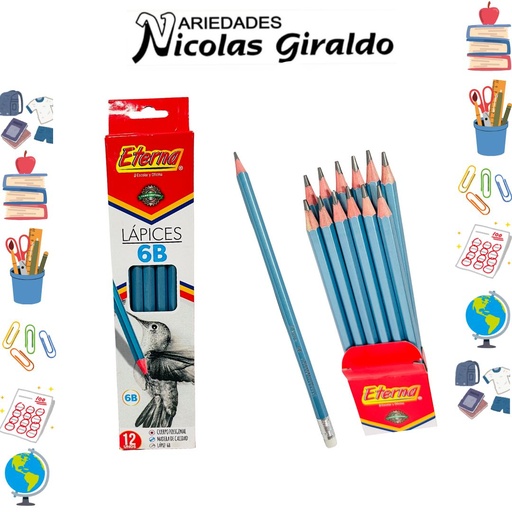 [ET126] Lapiz eterna 6b x12