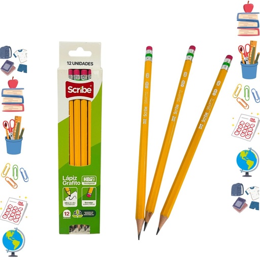 [C30217606] Lapiz grafito scribe x12