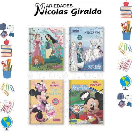 [P3763-018] Libro colorear primavera 16 pagina niña pqt x8