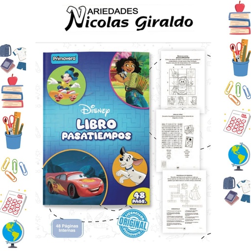 [P3816] Libro pasa tiempos primavera pixar
