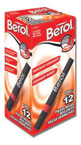 [1775819] Marcador berol permanente rojo caja x12 (UND $1.200)