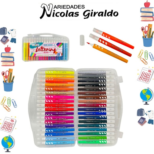 [ETA572] Marcador arcoiris punta pincel x36 eterna