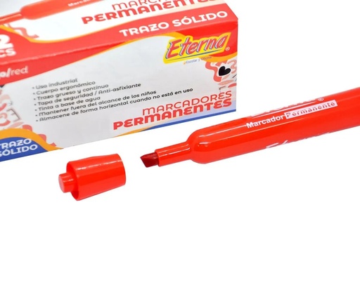 [ET150] Marcador permanente rojo caja x12 eterna 